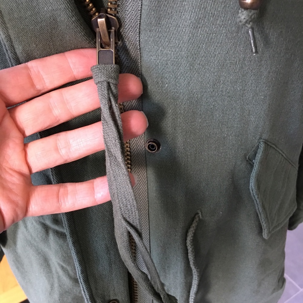 Olive Fuchsia Military Statement Jacket Faux Fur - Picture 6 of 8